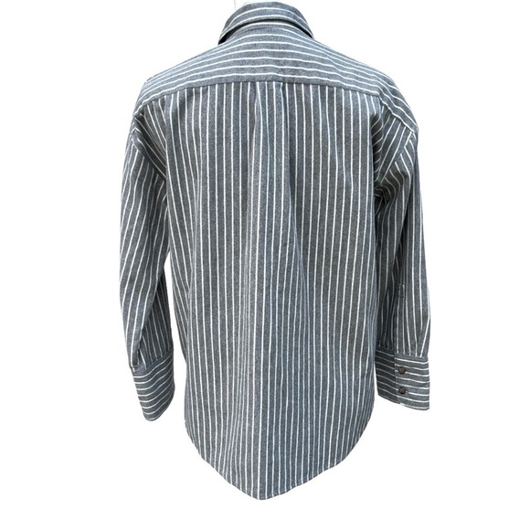 Madewell NWOT NWOT Grey and White Striped Westward Flannel Size X-Small - Picture 11 of 16